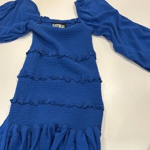 Katie J NYC Royal Blue Ruffle Dress